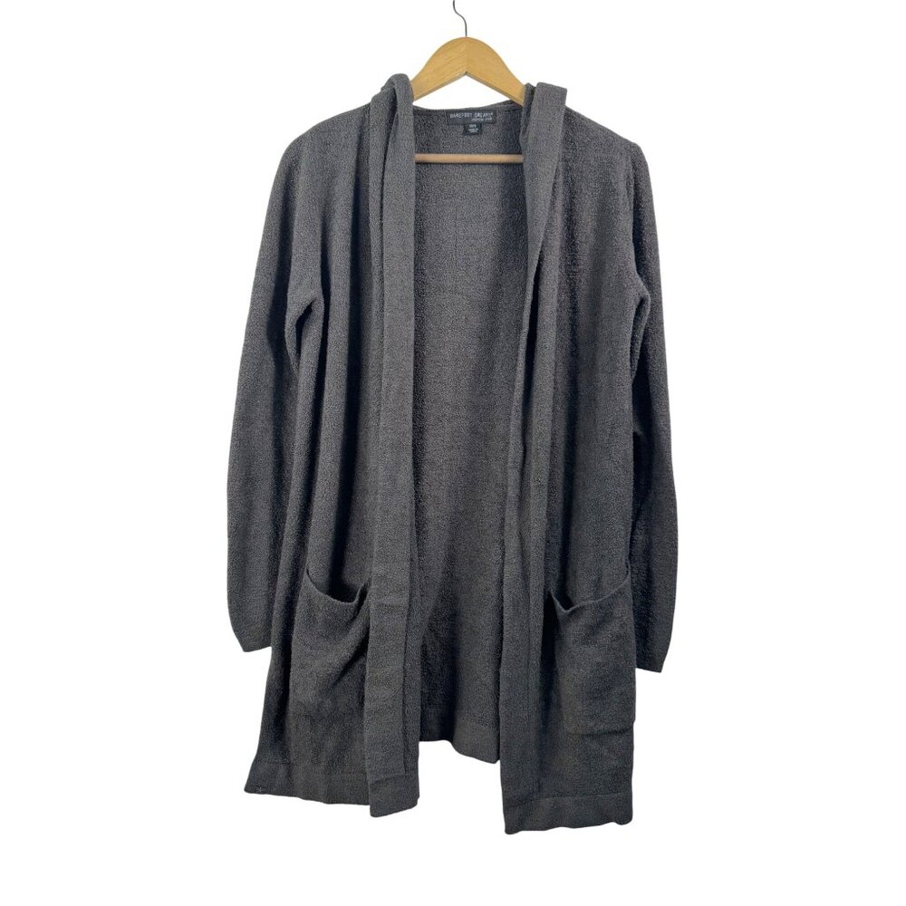 Barefoot Dream Coastal Cozychic Lite hooded cardigan charcoal sz XS